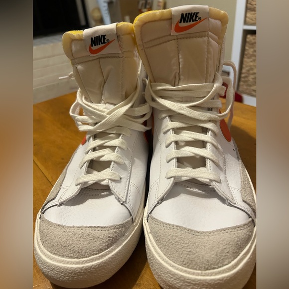Nike Blazers, Men’s 13, white with orange swoosh. Worn twice. - Picture 7 of 9